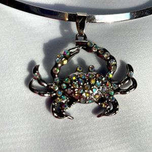 Dazzling Crab  Pendant Crystal Embellished
